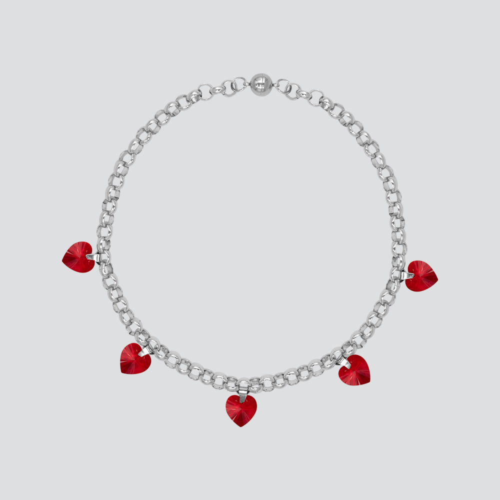 Collar GEMZ Silver — Red