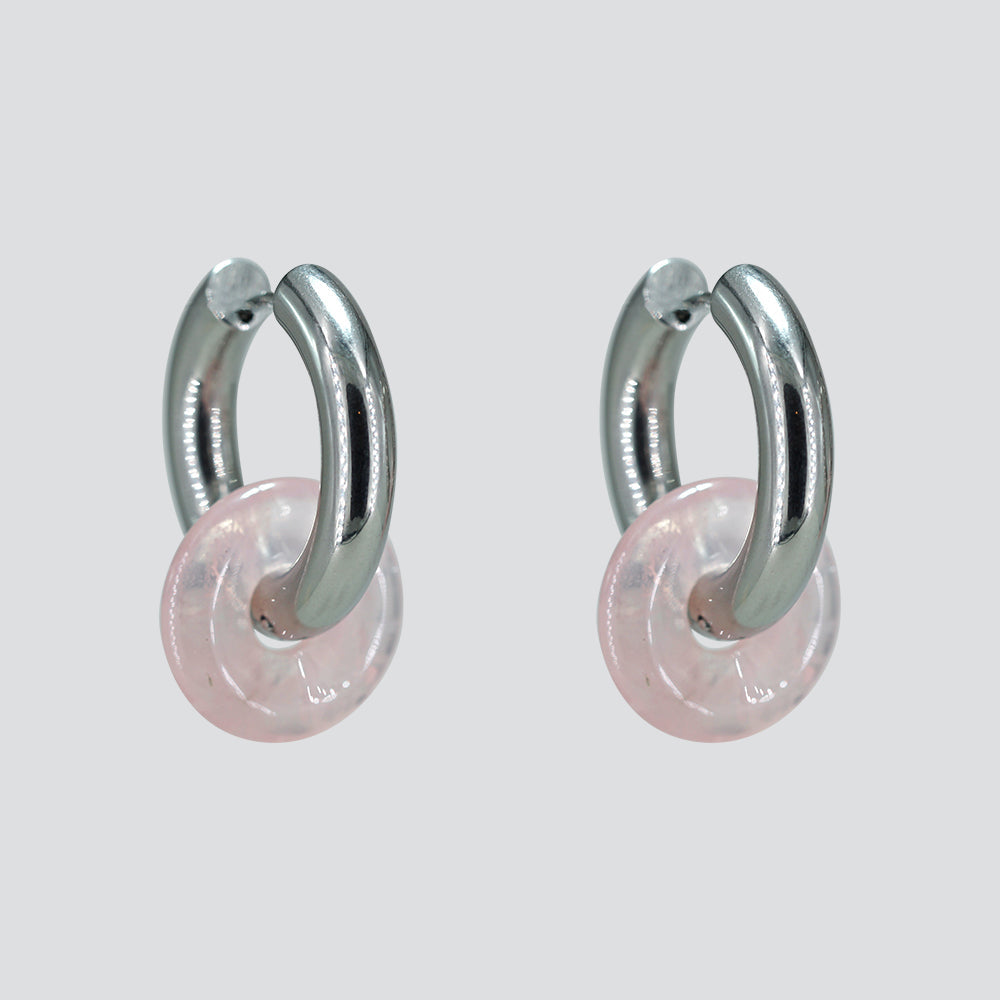 Aros Donut — Cuarzo Rosa